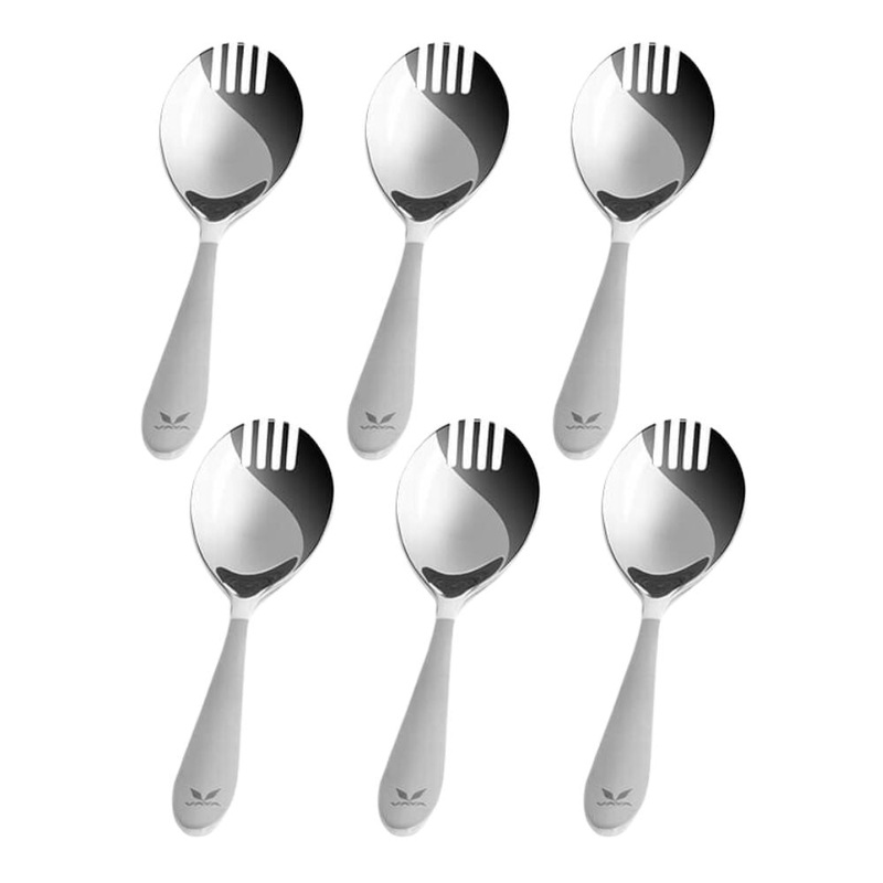 Vaya Lavish Stainless Steel Spork Set | Set of 6 Pcs