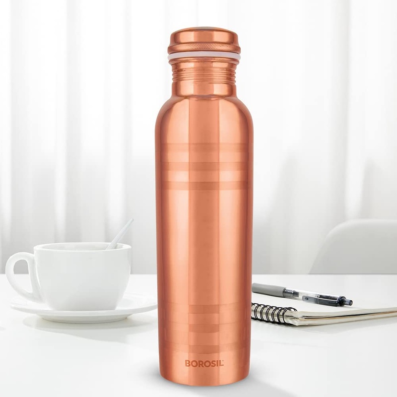 Borosil Chakra 1000 ML Copper Water Bottle | 1 Pc