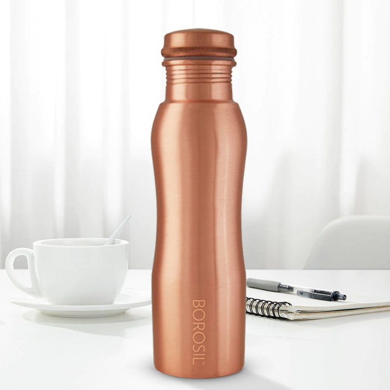 Borosil Curvy 1000 ML Copper Bottle | 1 Pc