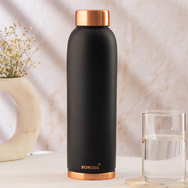 Borosil Eco 1000 ML Powder Coated Matte Finish Copper Bottle | 1 Pc