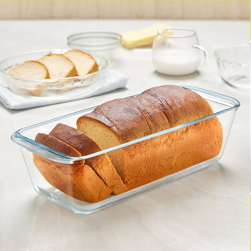 Borosil Loaf 1200 ML Baking Dish | Microwave & Oven Safe | Transparent | 1 Pc