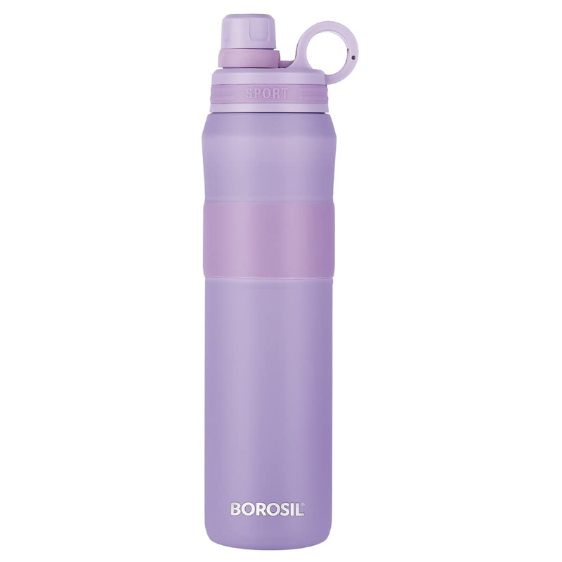 Borosil Stainless Steel Hydra Thirst Burst Lavender 800 ML Vacuum Insulated Flask Bottle | Lavender | 1 Pc
