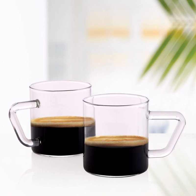 Borosil Vision Espresso 120 ML Cup Set | Transparent | Set of 6 Pcs