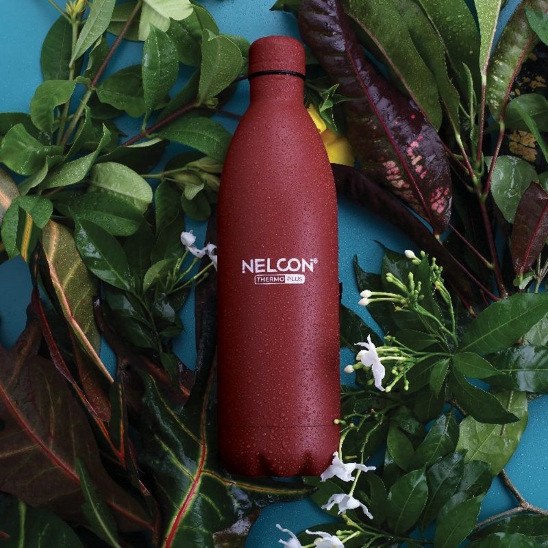 Nelcon Stainless Steel Cola Thermoplus 1000 ML Water Bottle | Dusky Red | 1 Pc
