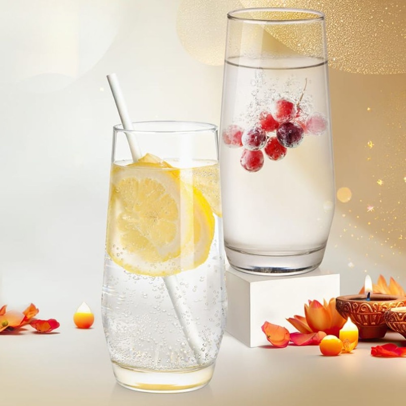 Treo Bourbon 330 ML Tumbler | Transparent | Set of 6 Pcs
