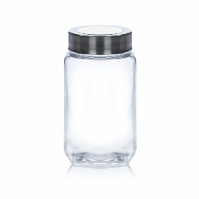 Yera X Series KSM 2250 ML Glass Storage Jar with Steel Lid | Transparent | 1 Pc