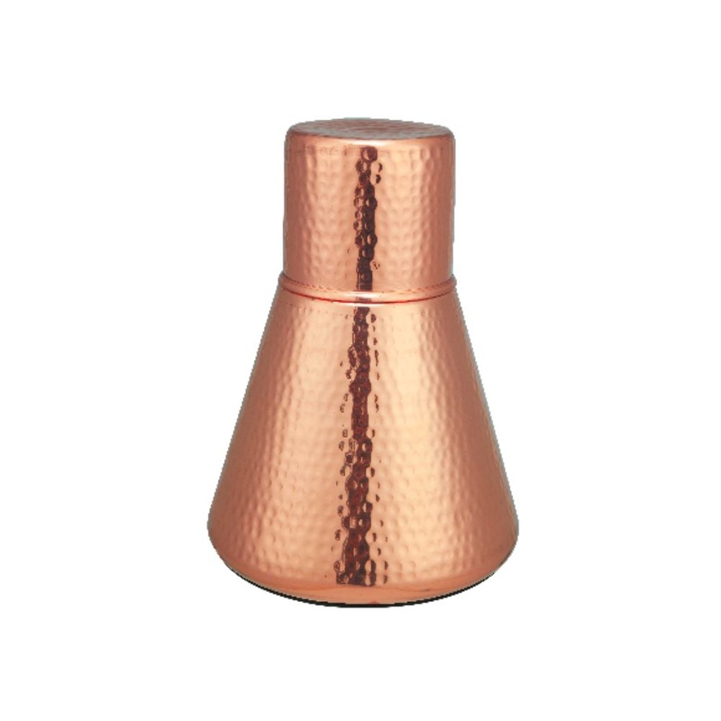 LacCoppera Copper Hammered Conical 1500 ML Carafe | 1 Pc
