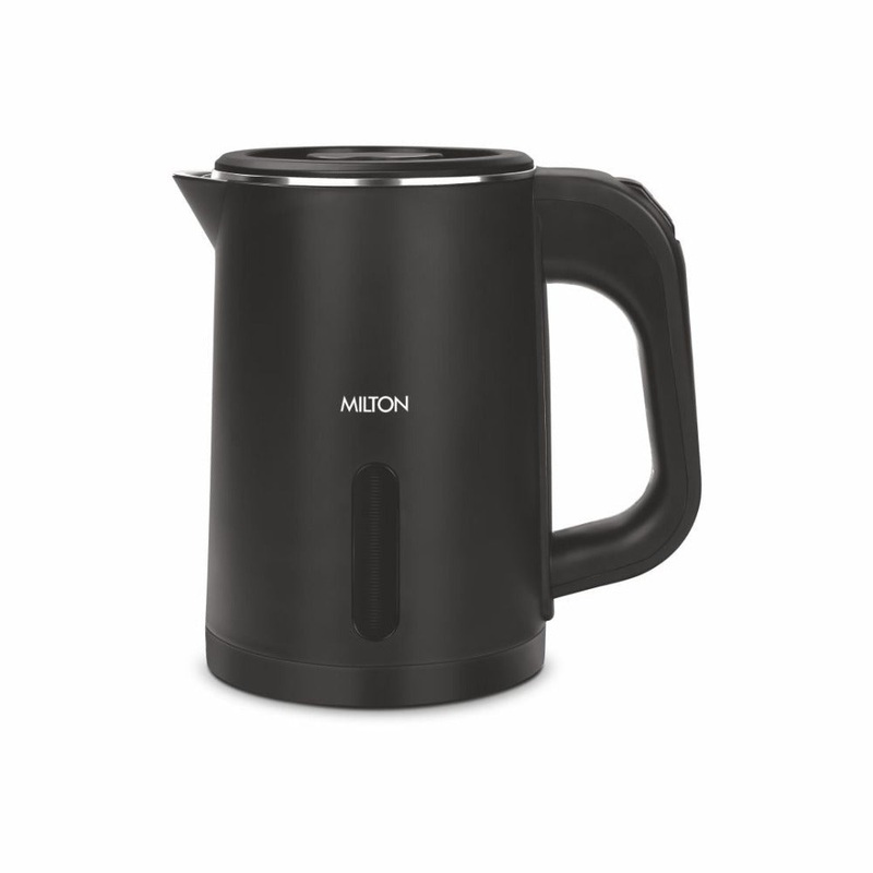 Milton Stainless Steel Companion 800 ML Electric Kettle | Black | 1 Pc