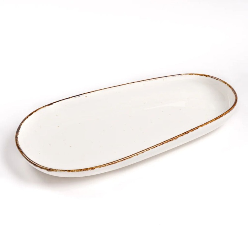 Rena Amalfi Porcelain Opal Shape Large Dining Table Platter | Serving Tray | 1 Pc