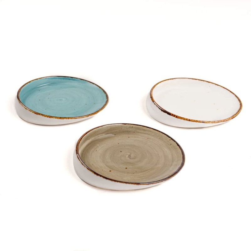 Rena Amalfi Porcelain Ovate Shape Mini Dining Table Platter | Serving Tray | Set of 3 Pcs