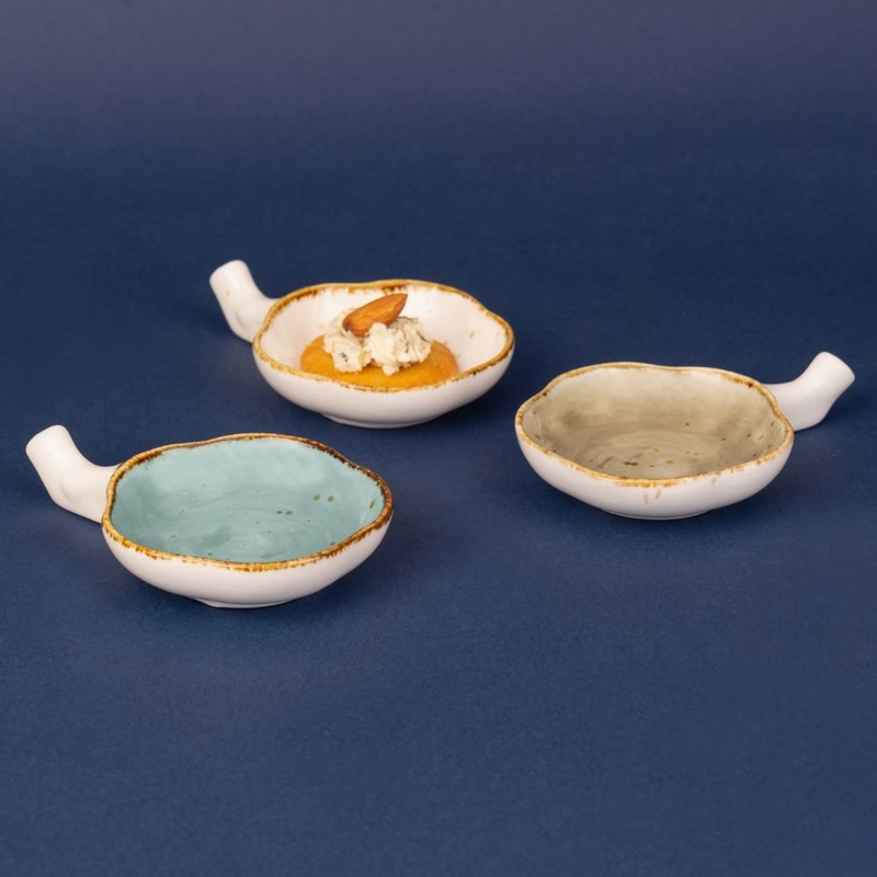 Rena Amalfi Porcelain Oyster Shape Dining Table Platter | Serving Tray | Set of 3 Pcs