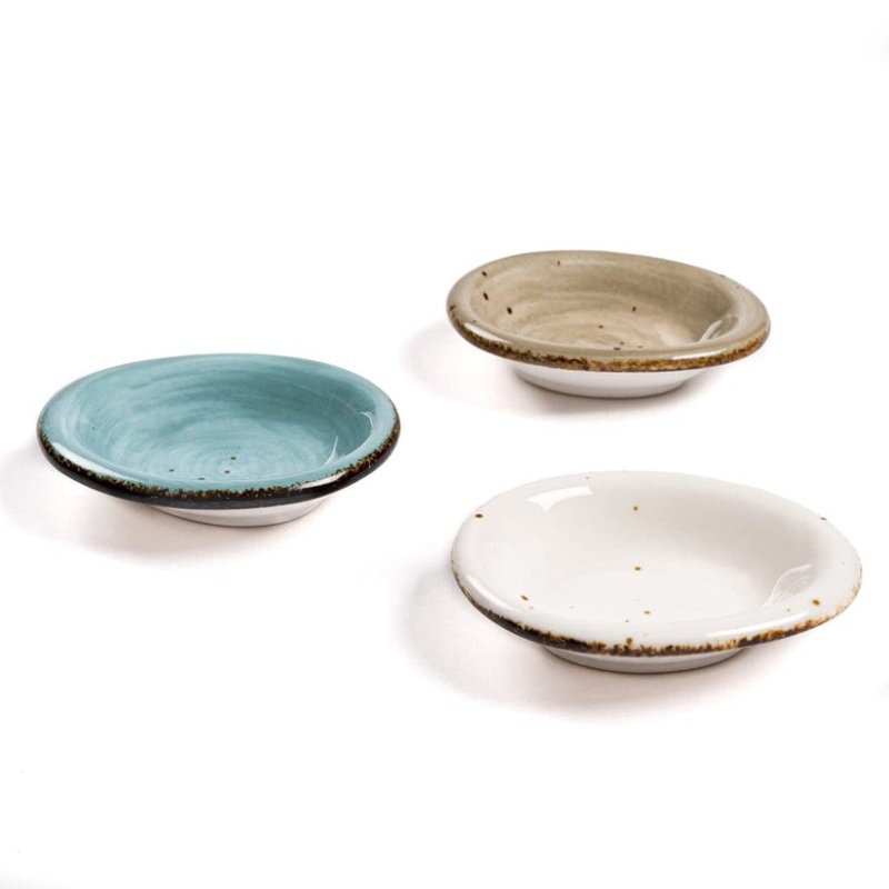Rena Amalfi Porcelain Scoop Shape Dining Table Platter | Serving Tray | Set of 3 Pcs