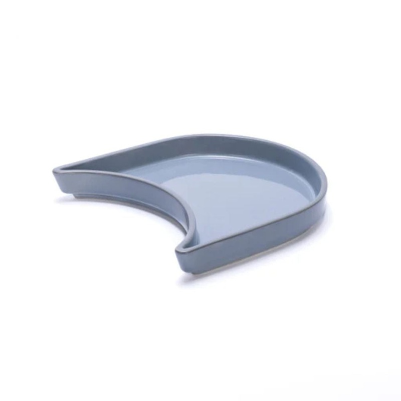 Rena Porcelain Crescent Shape Dining Table Platter | Serving Tray | Grey | 1 Pc