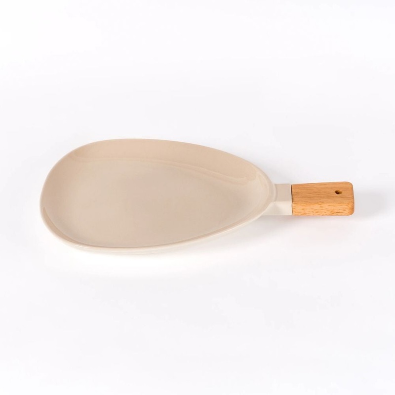 Rena Porcelain Sandbar Dining Table Platter | Serving Tray | Beige | 1 Pc