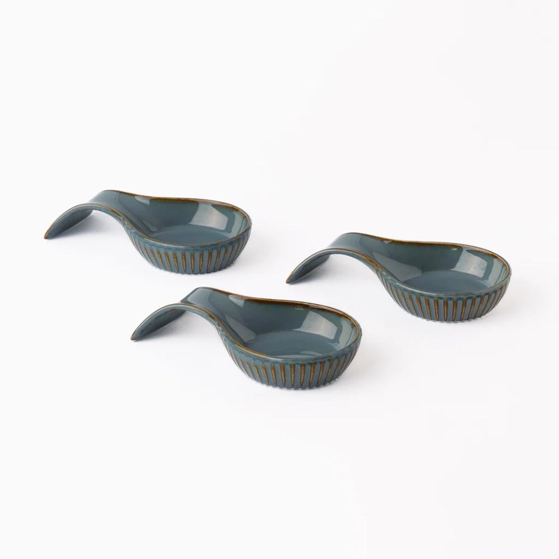 Rena Porcelain Teal Resting Bowl Set | Teal Blue | Set of 3 Pcs