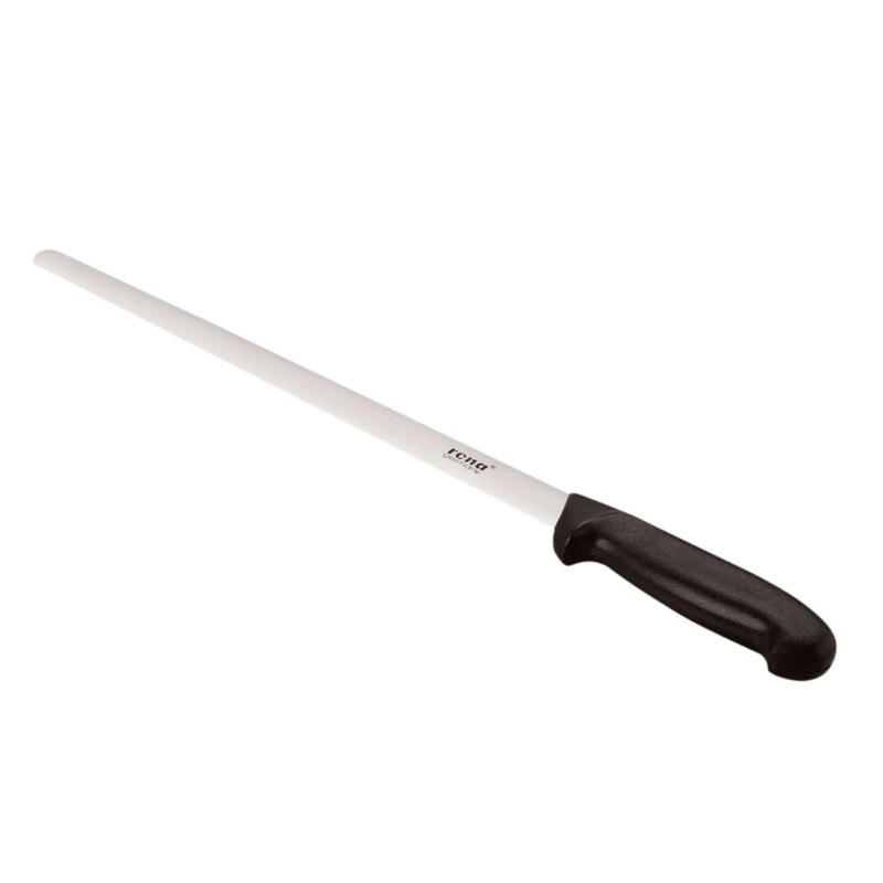 Rena Stainless Steel 340 MM Plain Blade Bread Knife with Plastic Handle | Bread Slicing Knife | Black | 1 Pc