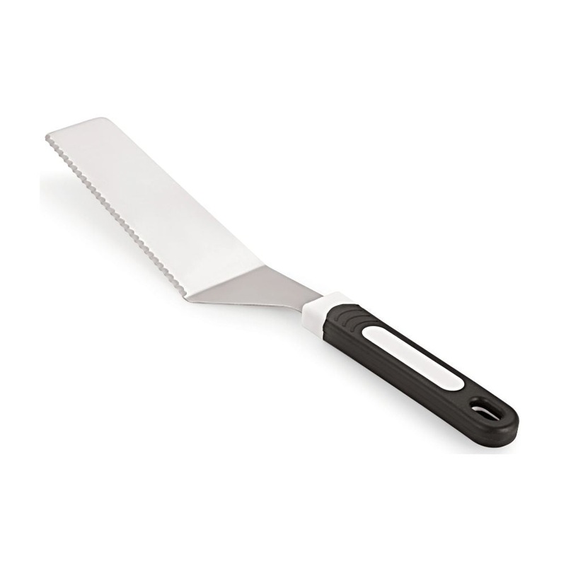 Rena Stainless Steel Bake Cutter Cum Server with Plastic Handle | Black | 1 Pc