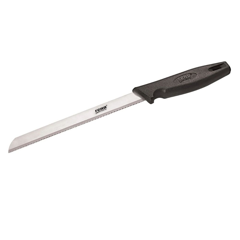 Rena Stainless Steel Blade Bread Knife with Plastic Hanadle | Bread Slicing Knife | Black | 1 Pc