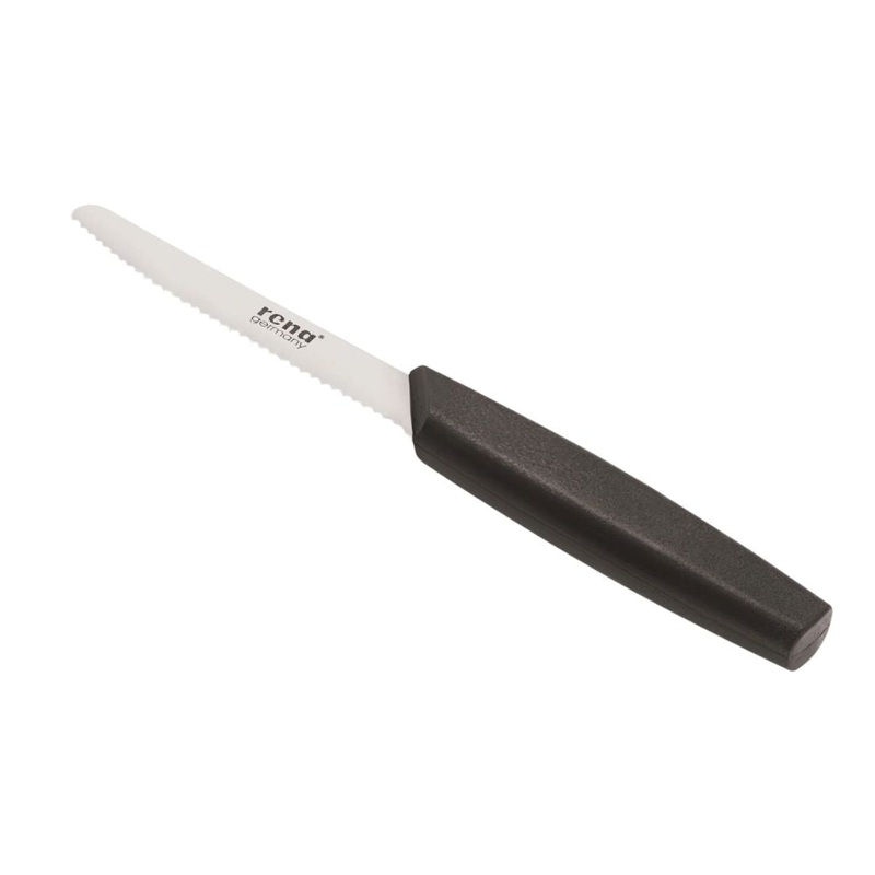 Rena Stainless Steel Tomato Knife with Plastic Handle | Black | 1 Pc