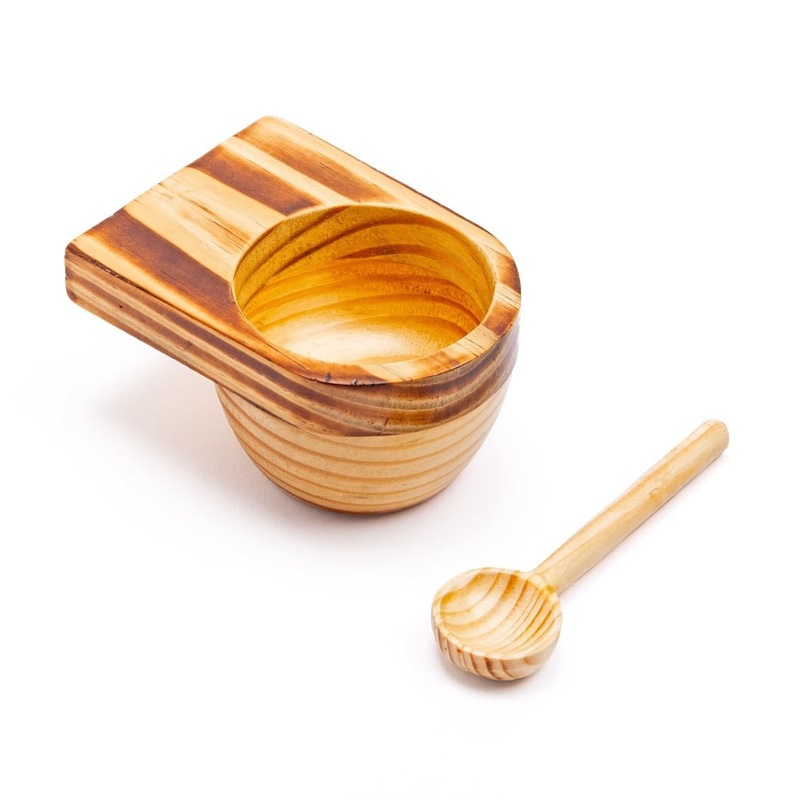 Rena Wooden Sahara Resting Bowl Set - 1 Bowl + 1 Spoon | Multipurpose Bowl | Set of 2 Pcs