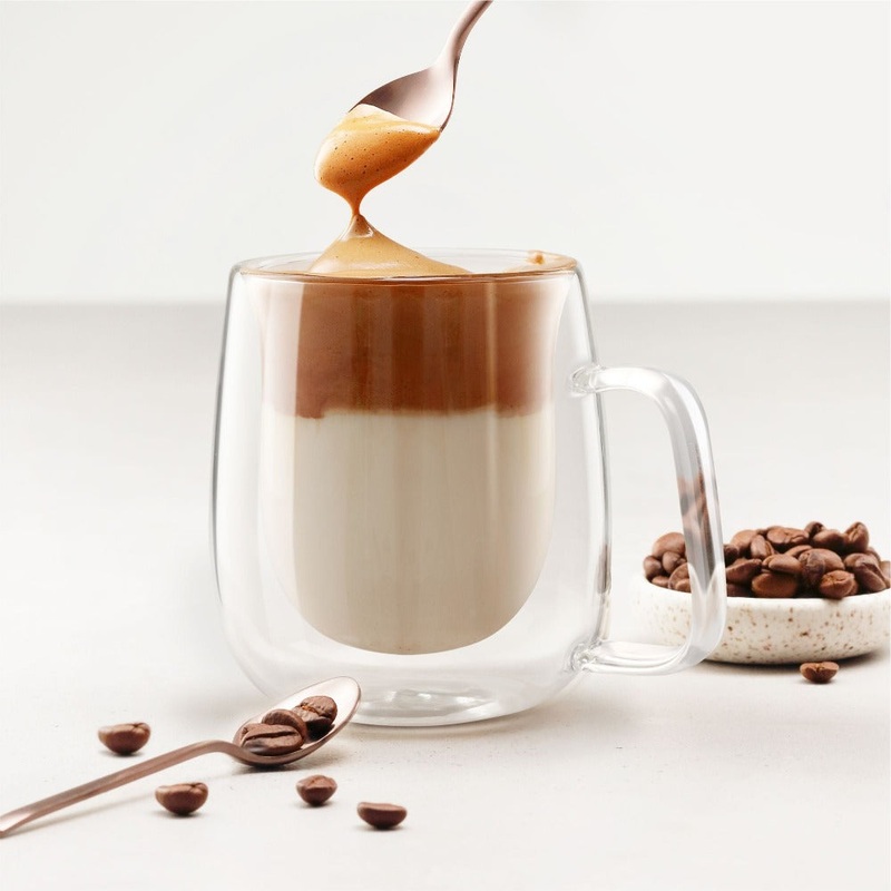 Treo Double Wall 260 ML Tea/Coffee Borosilicate Glass Mug | Transparent | 1 Pc