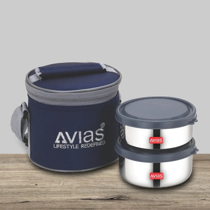 AVIAS Freshia Stainless Steel Tiffin Box with jacket | Food Grade | Light Weight