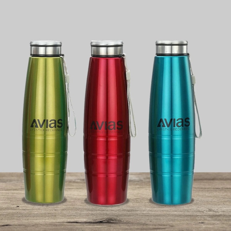 AVIAS Premia Stainless Steel Color 1000ml Water Bottles | Set of 3 Pcs