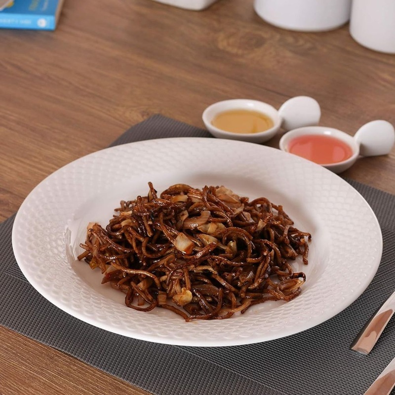 Clay Craft Ceramic Basic Dinner Plate Ripple | White | 1 Pc