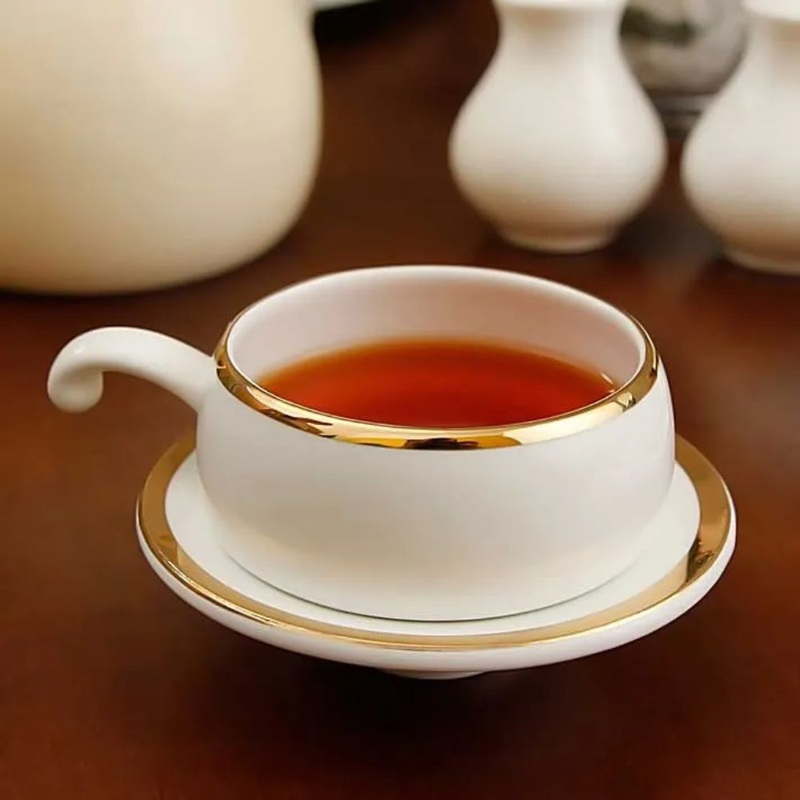 Clay Craft Lillyput Cup & Saucer Set | 100 ML | White | Set of 6 Pcs
