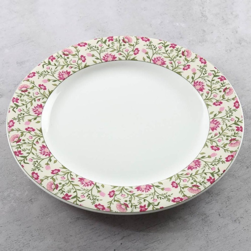 India Circus Ceramic Rose Mallow Moscheutos Dinner Plate | 1 Pc