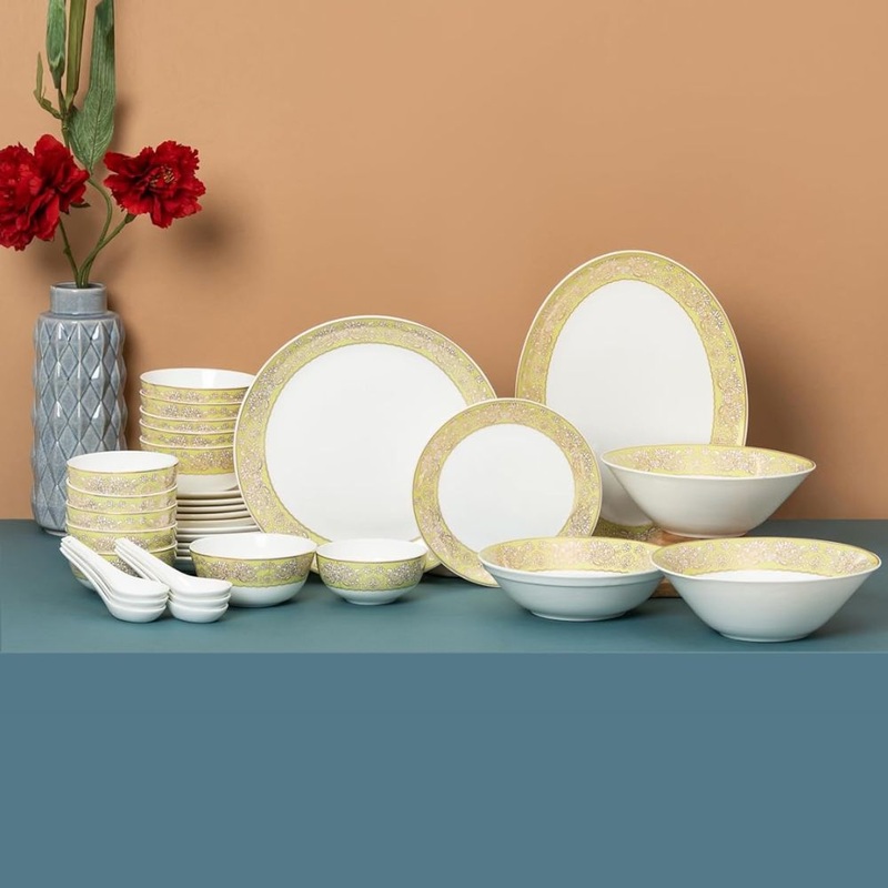 JCPL Ceramic Urmi Aroma Dinner Set | Set of 34 Pcs