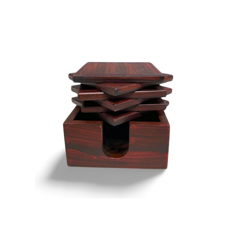 KVG Rose Wood Tea Coaster | 6 Pc