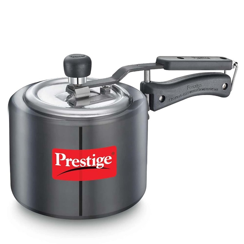 Prestige Nakshatra Duo Plus Svachh Hard Anodised Aluminium Pressure Cooker | Induction Compatible | Black