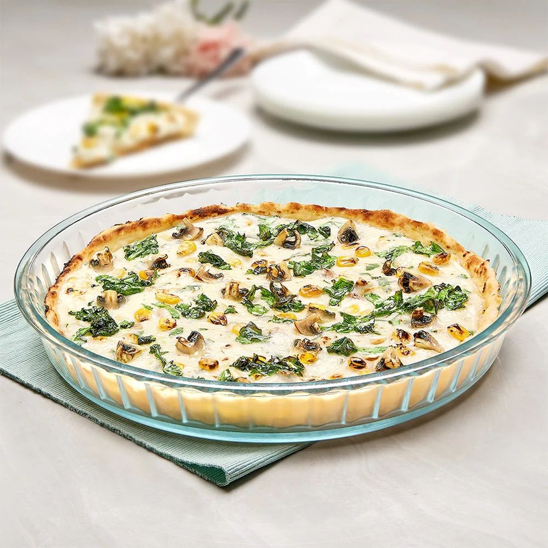 Borosil Fluted Baking Dish | Microwave & Oven Safe | Transparent | 1 Pc