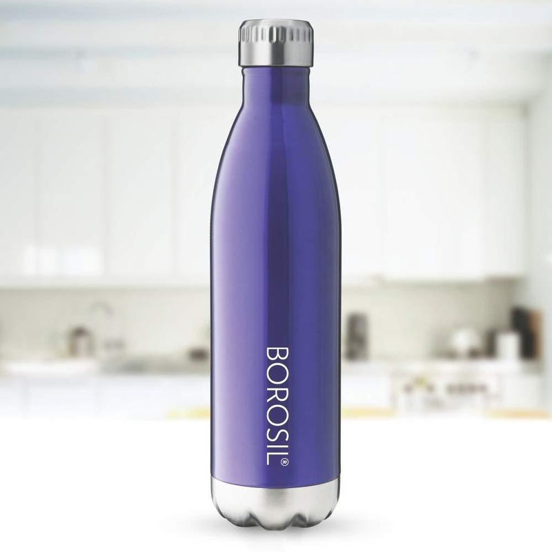 Borosil Hydra Stainless Steel Bolt Trans - Vacuum Insulated Bottle | 1 Pc