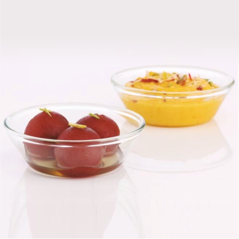 Borosil Venus 170 ML Glass Katori Set | Transparent | Set of 6 Pcs