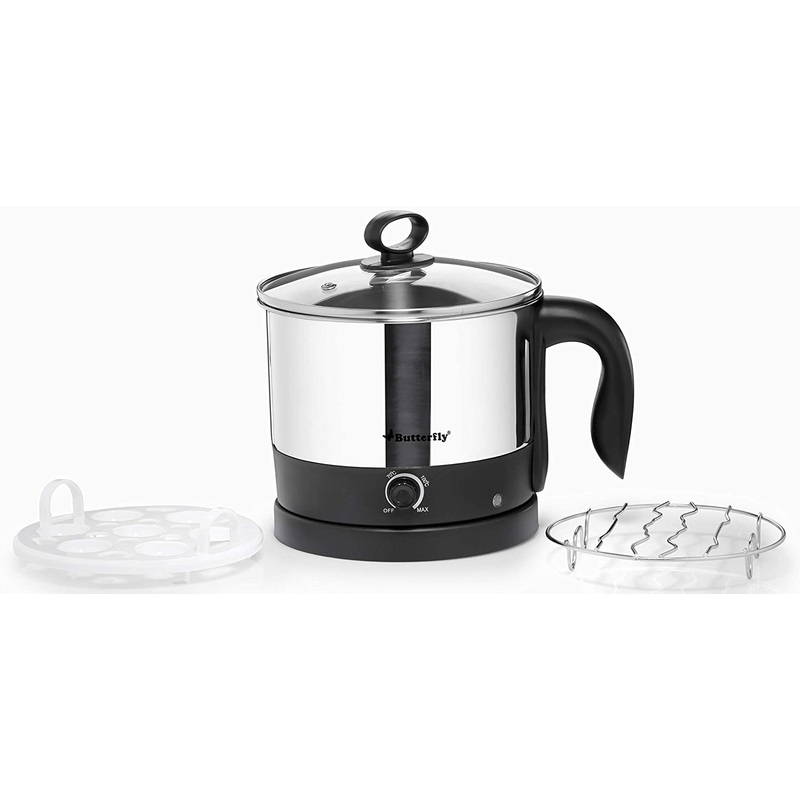 Butterfly Wave 1.2 Litre Multi Cooker - SS Body with Glass Lid and Temperature Control Function