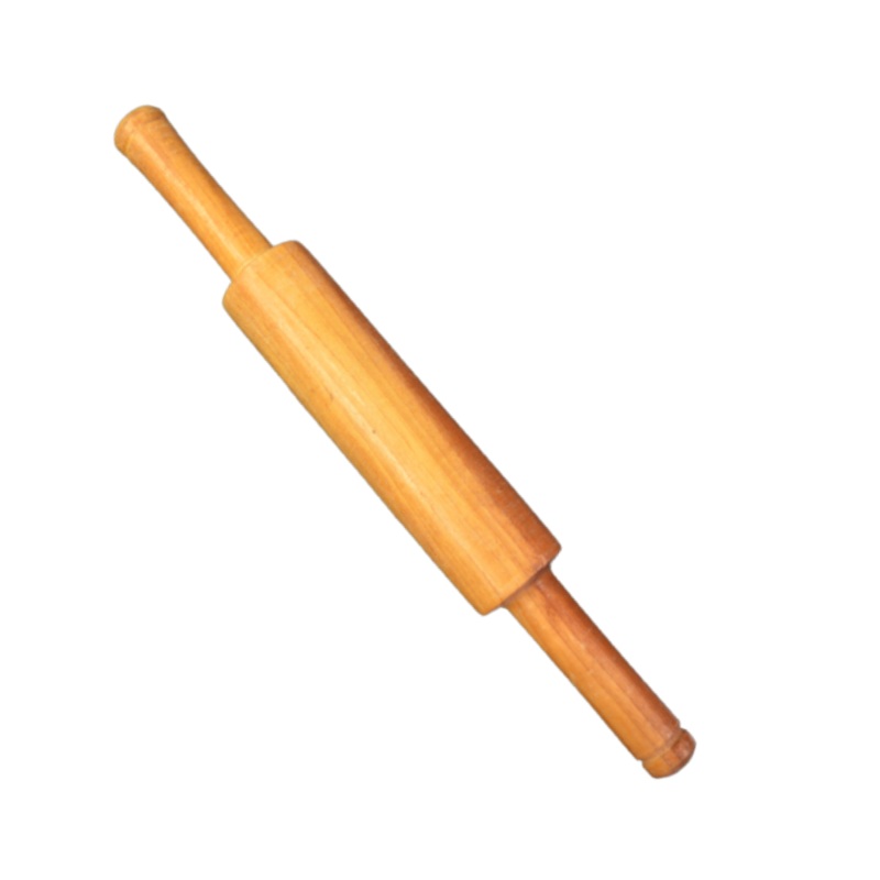 Wooden Punjabi Belan (No. 3) | Rolling Pin | Brown & Cream