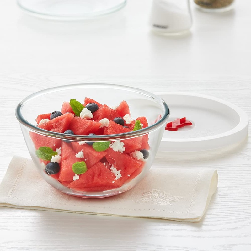 Borosil Glass 500 ML Mixing Bowl with Lid | Transparent
