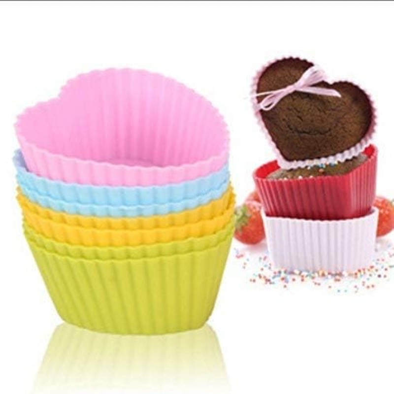 Helping Hand Silicone Heart Shape Muffin Mould 6 Pcs