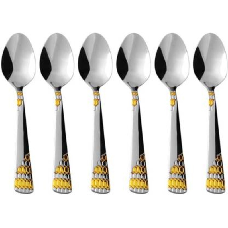 Shri & Sam Lavish 6 Pieces Stainless Steel Dessert Spoon Set(Pack of 6)