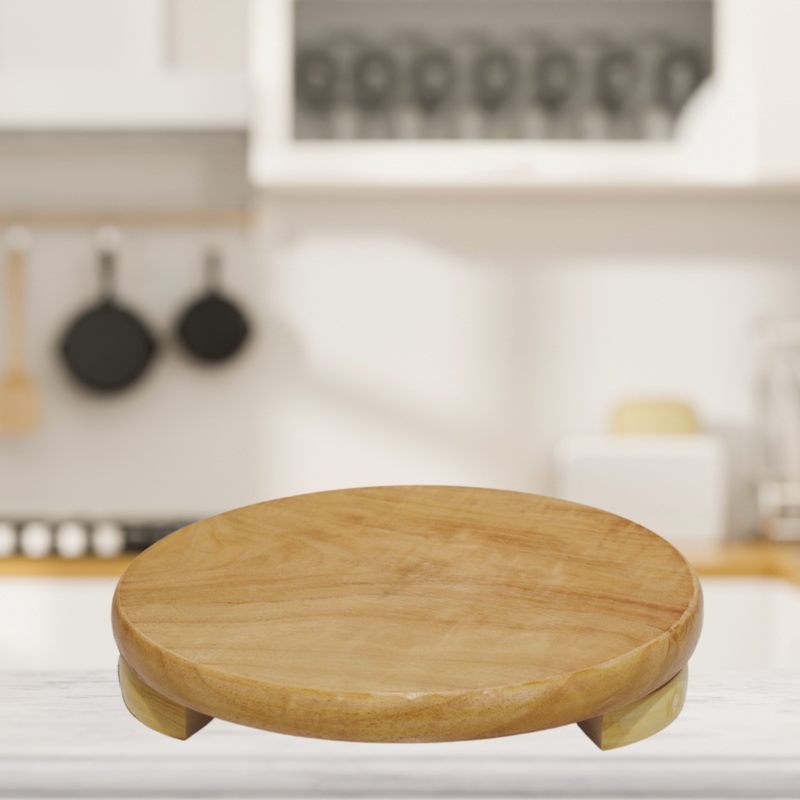 Wooden Chakla Karsai Samosa (No. 10) | Rolling Board | Cream