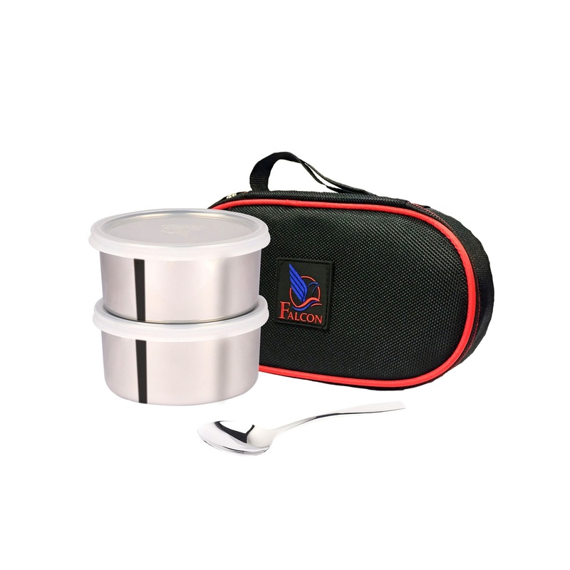 Falcon Tuff Double Wall Stainless Steel Lunch Box Copper Colour, Set of 2, 3, 4 Containers