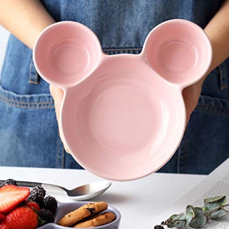 Plastic 7.5 Inch Micky Shape Kids Snack Serving Small Plate | 1 Pc
