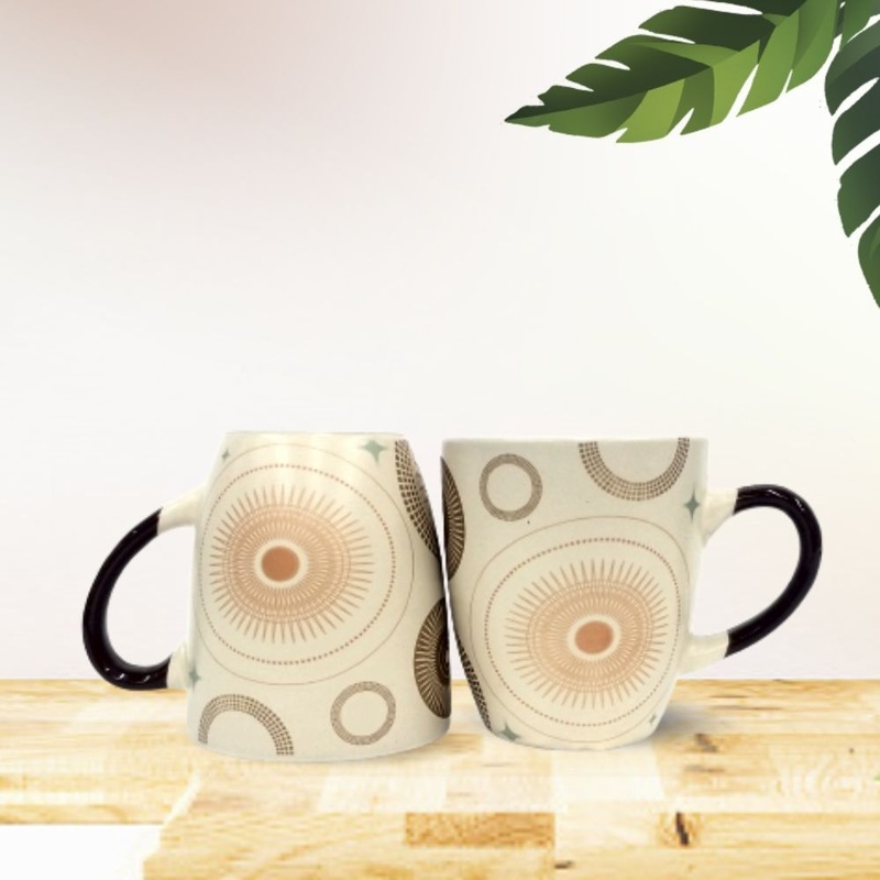 Treo Designer Ceramic  230 ML Opera Mug | Set of 2 Pcs