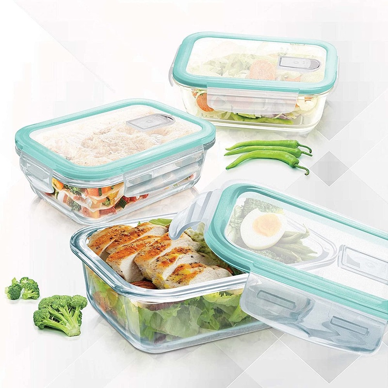 Treo High Borosilicate Clip Fresh Rectangular Container | Transparent | 1 Pc