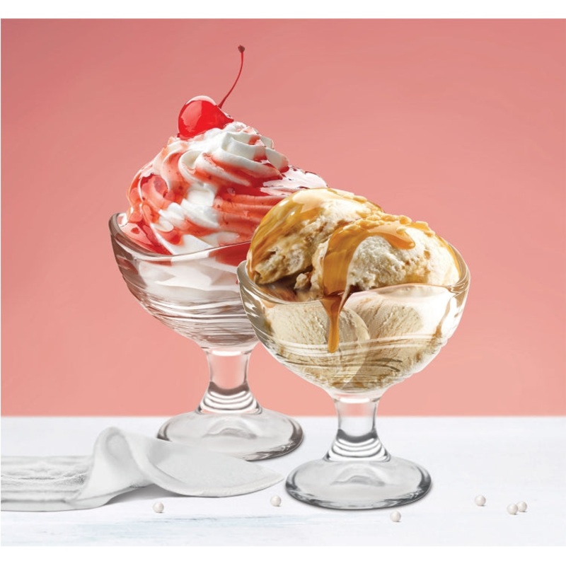 Treo Wave Cool Glass Bowl | 158 ML | Transparent | Set of 2 Pcs