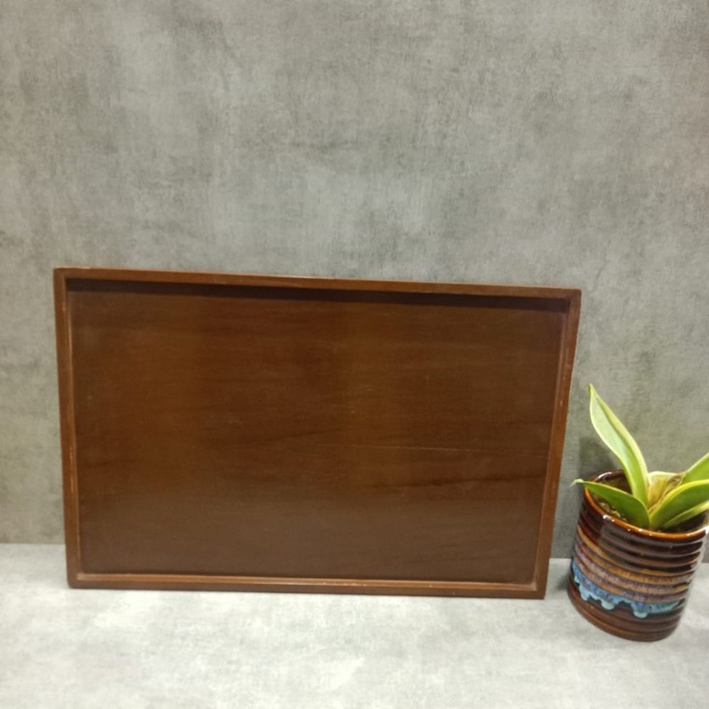 Wooden Rectangular Platter | Serving Tray | Brown | 1 Pc
