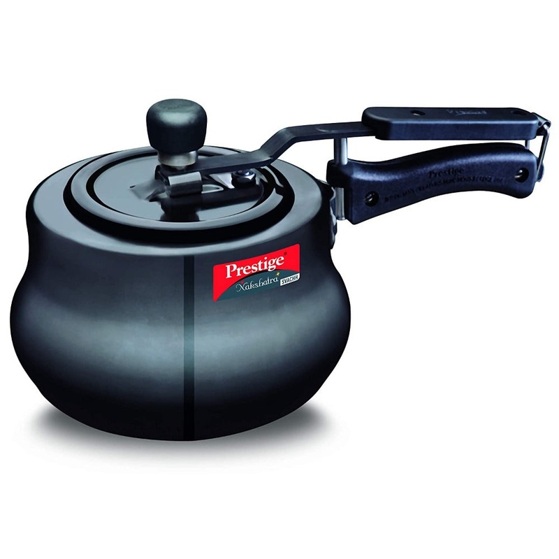 Prestige Nakshatra Plus Svachh Hard Anodised Pressure Handi | Gas & Induction Compatible | Black