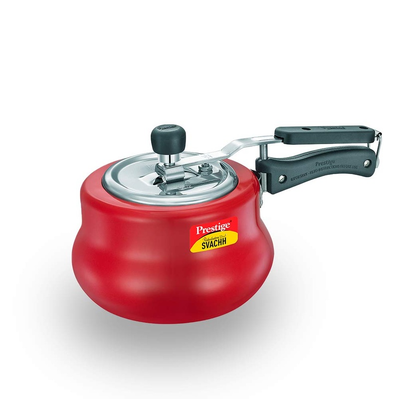 Prestige Svachh Nakshatra Duo Plus Aluminium Handi Pressure Cooker | Gas & Induction Compatible | Red